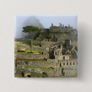 Peru, Machu Picchu. Die antike Zitadelle von Button