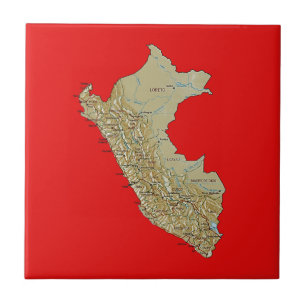 Peru Map Tile Fliese