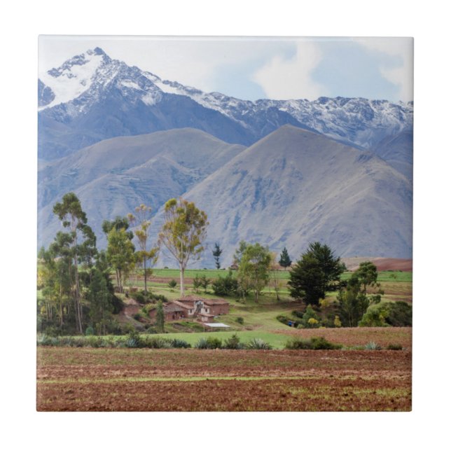 Peru, Maras. Landschaft über dem Sakraltal Fliese (Vorderseite)