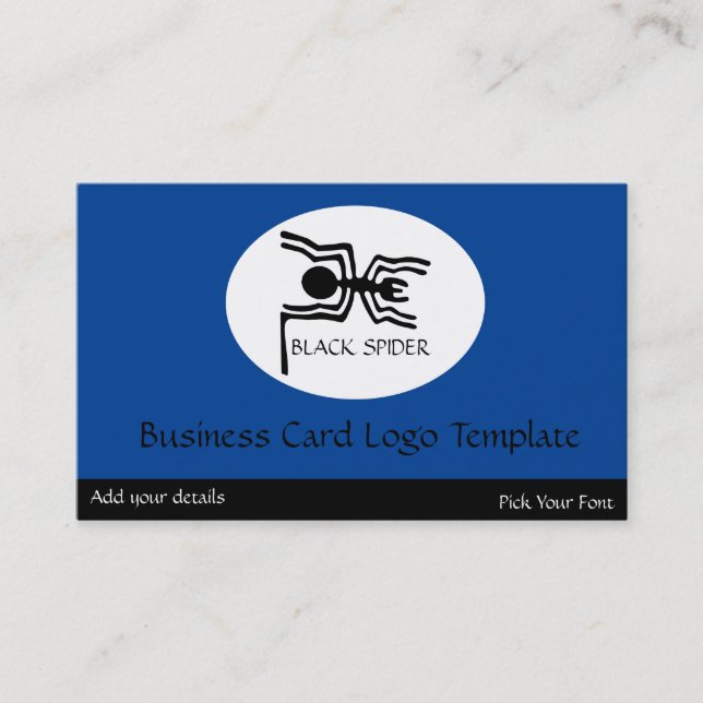 Peru Nazca Lines - Black Spider Logo Visitenkarte (Vorderseite)