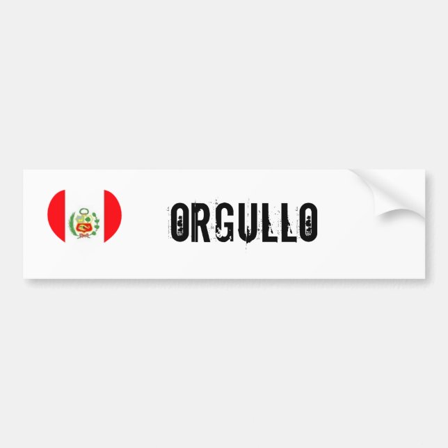 Peru orgullo (Stolz) Autoaufkleber (Vorne)