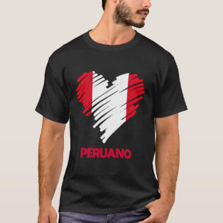 Peru Per㺠Peruvian Flag Proud Peruano Peruana Hea T-Shirt