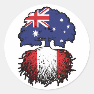 Peru Peru australische Tree Roots Flag Runder Aufkleber