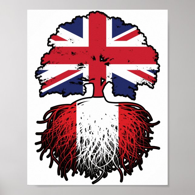 Peru-Peru-Britische Tree-Roots-Flagge Poster (Vorne)
