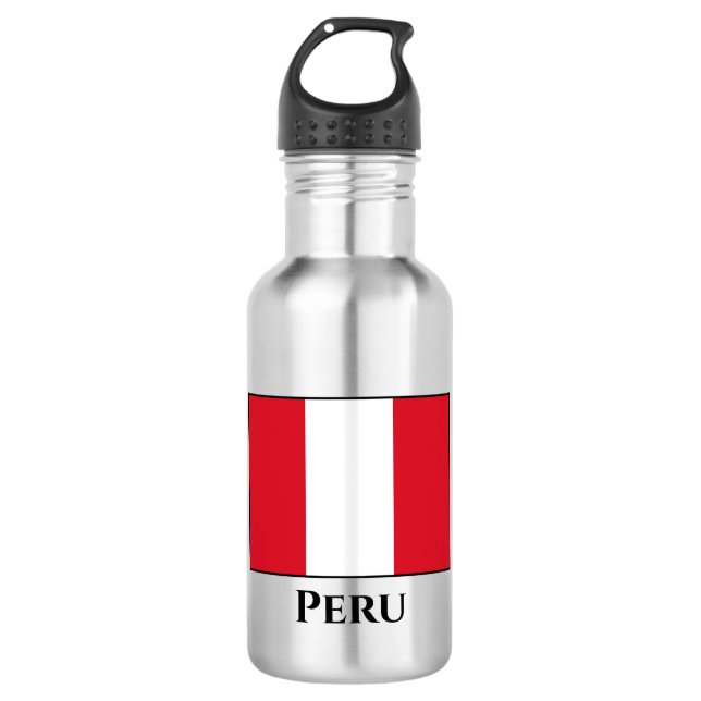 Peru (Peruanische Flagge) Edelstahlflasche (Vorderseite)