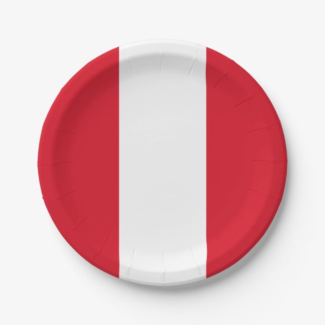 Peru (Peruanische Flagge) Pappteller (Vorderseite)
