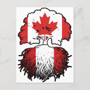 Peru Peruanische kanadische Tree-Roots-Flagge Postkarte