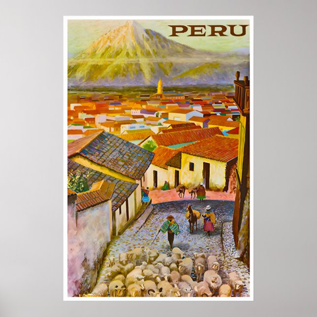 Peru Print Travel Poster Peruvian Art (TR14)a (Vorne)