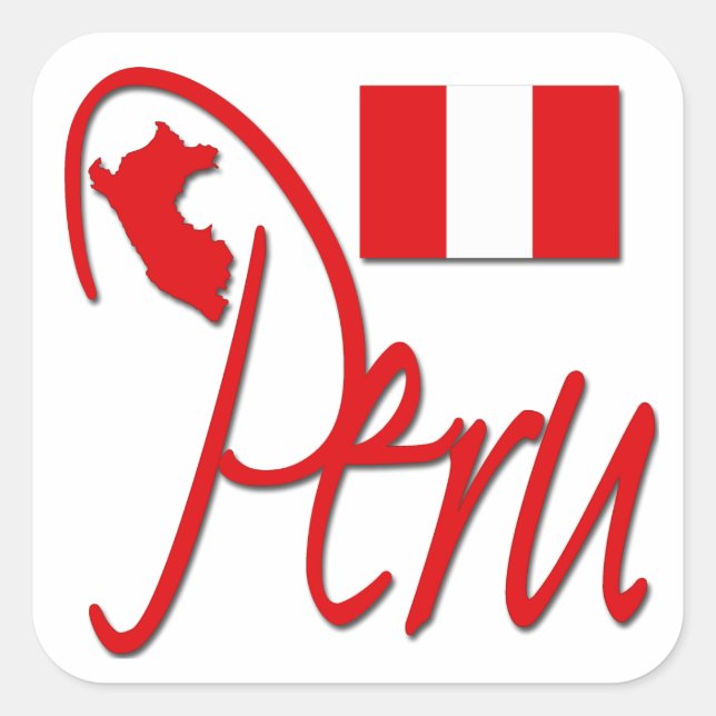Peru Quadratischer Aufkleber (Vorderseite)