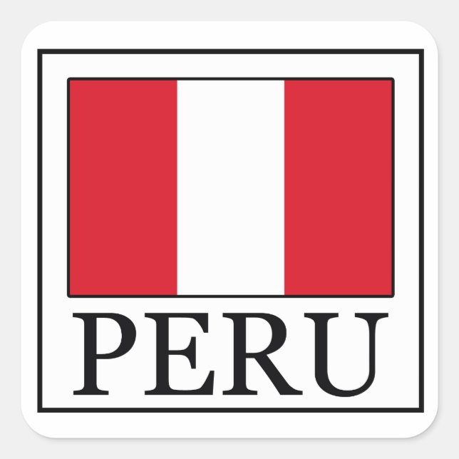 Peru Quadratischer Aufkleber (Vorderseite)