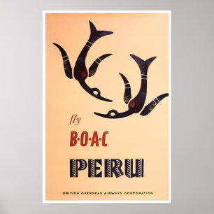 Peru-Reiseposter BOAC-Druck peruanische Kunst Poster