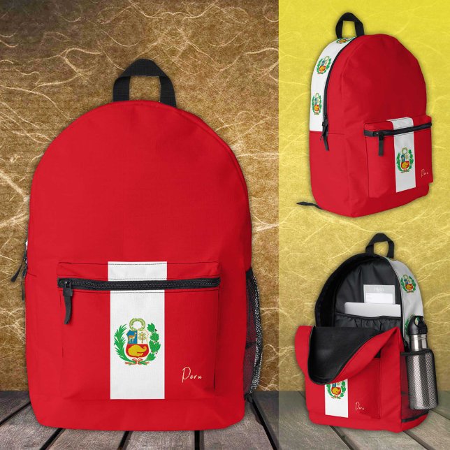 Peru, Roter Rucksack, peruanische Flagge / patriot Bedruckter Rucksack (Von Creator hochgeladen)
