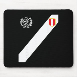 Peru Rotes Shirt Peruanische Flagge Escudo Retro F Mousepad