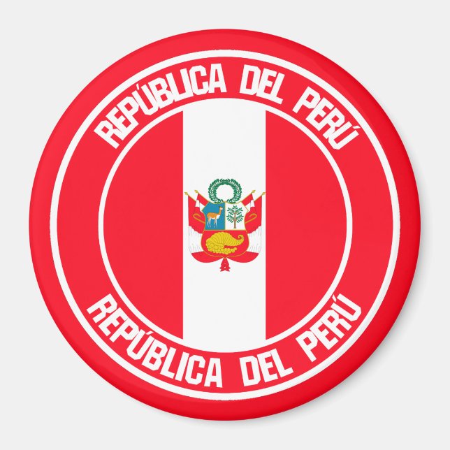Peru-RundEmblem Magnet (Vorne)