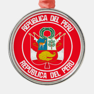 Peru-Rundemblem Ornament Aus Metall