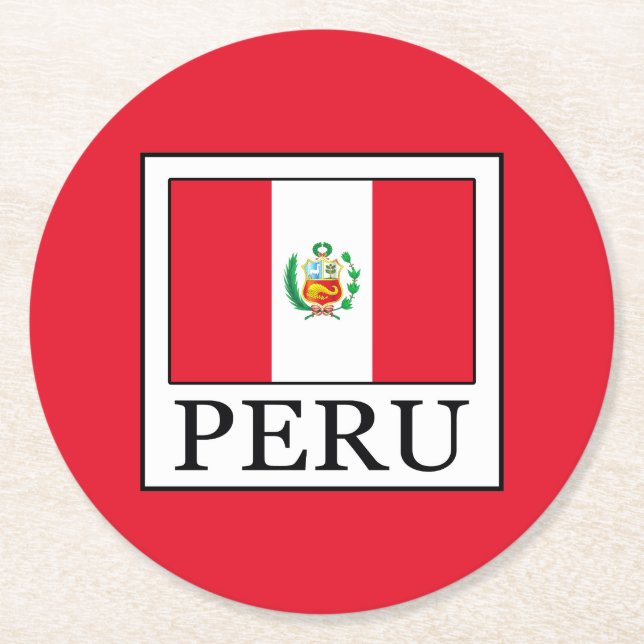 Peru Runder Pappuntersetzer (Vorderseite)