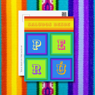 Peru sarape ethnische Farbreise Postkarte