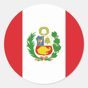 Peru-Staats-Flaggen-Aufkleber Runder Aufkleber
