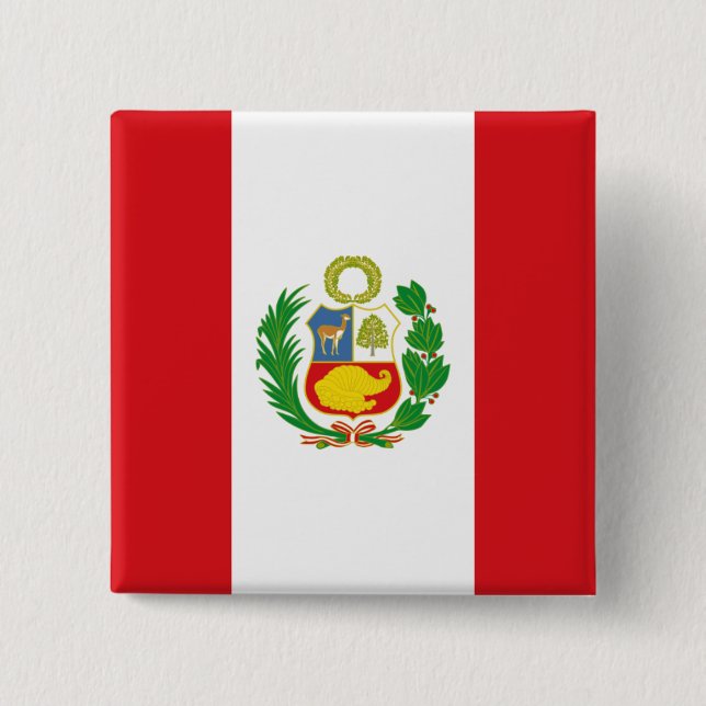 Peru-Staats-Flaggen-Knopf Button (Vorderseite)