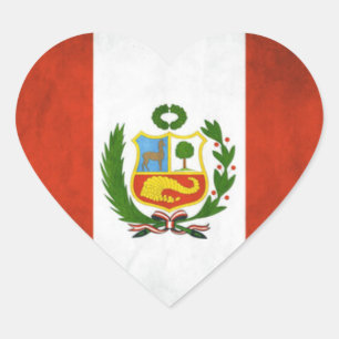 Peru-Staatsflagge Herz-Aufkleber