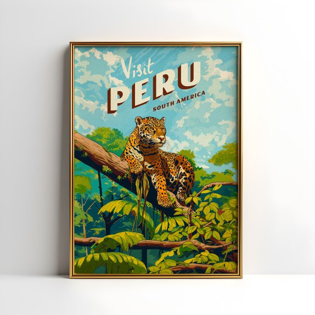 Peru Südamerika Vintage Travel Poster Jaguar (Von Creator hochgeladen)