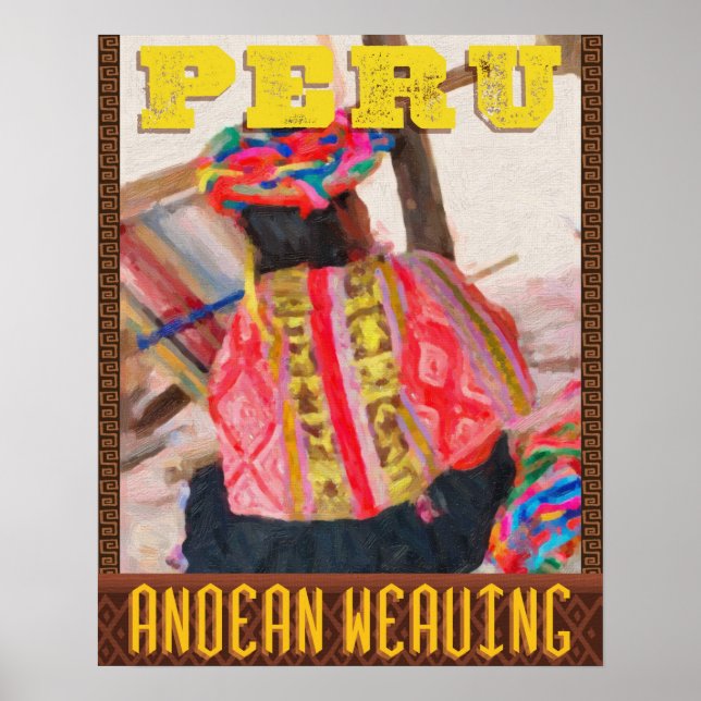 Peru Travel Poster - The Art of Andean Weaving (Vorne)