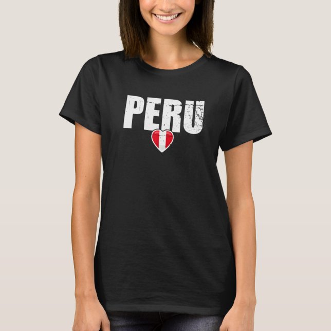 Peru Vintag Peru-Flagge T-Shirt (Vorderseite)