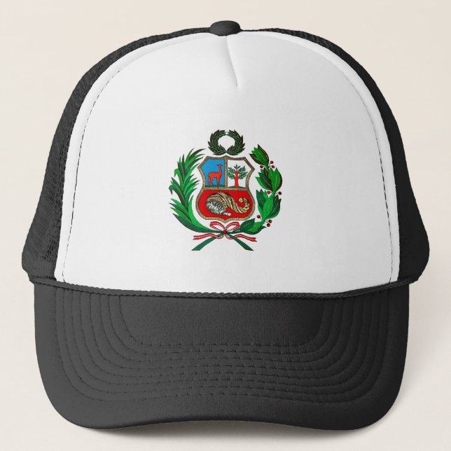 Peru-Wappen Truckerkappe (Vorderseite)
