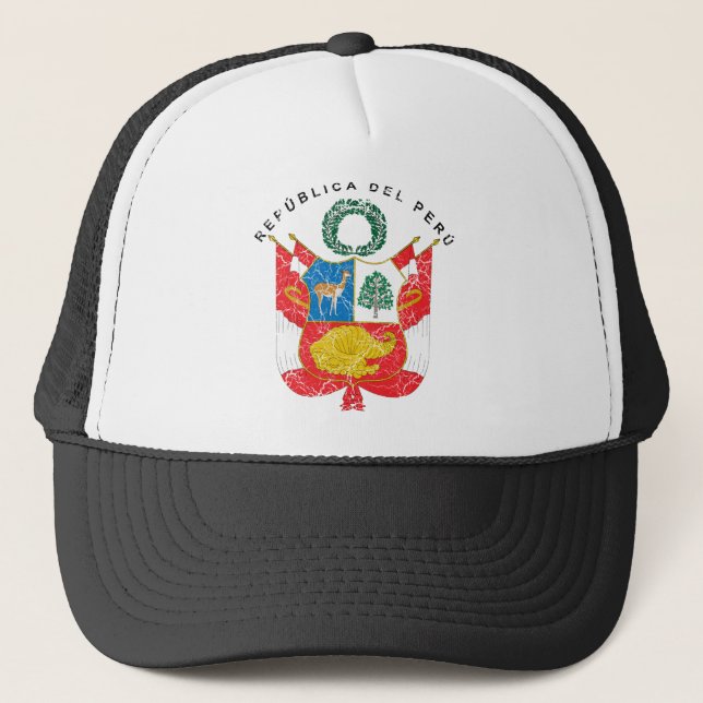 Peru-Wappen Truckerkappe (Vorderseite)