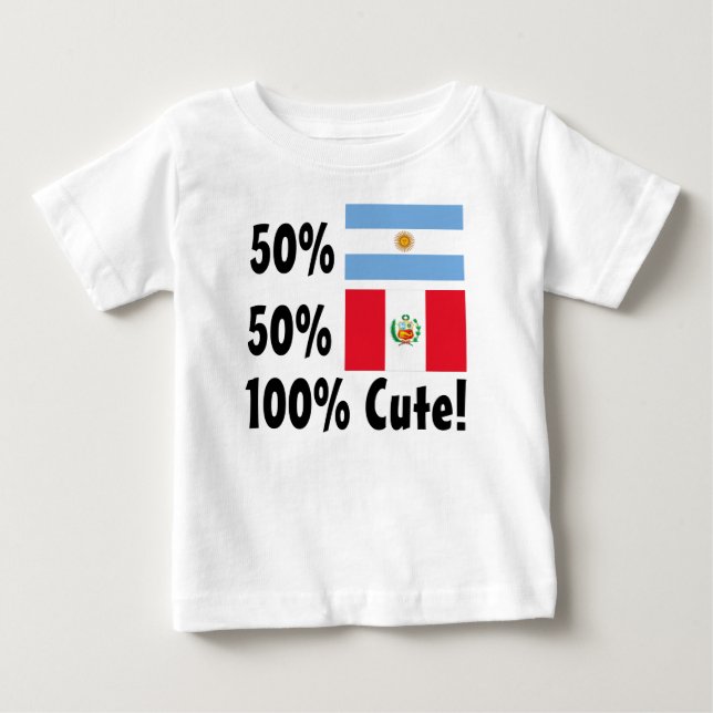 Peruaner 100% 50% Argentinier-50% niedlich Baby T-shirt (Vorderseite)