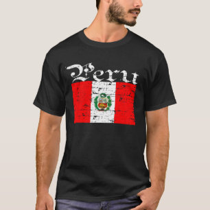 Peruaner beunruhigte Flagge T-Shirt