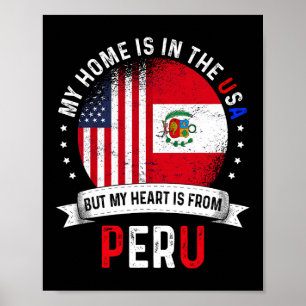 Peruanisch-amerikanisches Patriot-Herz stammt von Poster