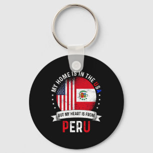 Peruanisch-amerikanisches Patriot-Herz stammt von  Schlüsselanhänger