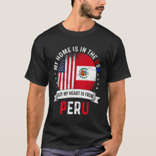 Peruanisch-amerikanisches Patriot-Herz stammt von  T-Shirt