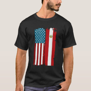Peruanische Amerikanerin Halb Peru Halbe USA Flagg T-Shirt