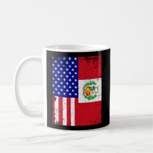 Peruanische Amerikanerin Halbe Peru Halbe Flagge S Kaffeetasse