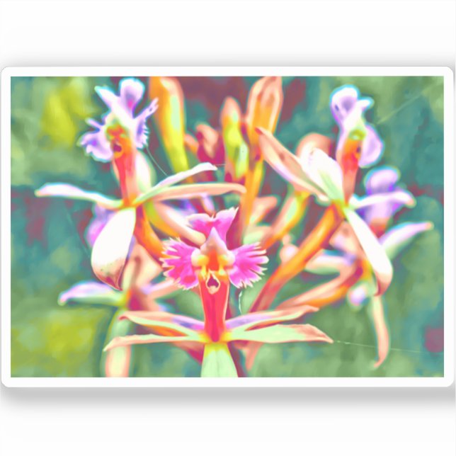 Peruanische Blume Vinyl Sticker (Vorderseite)