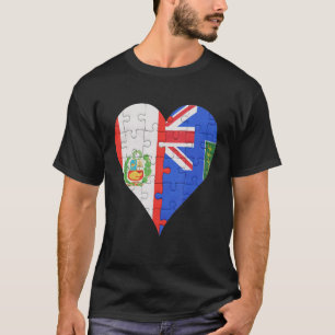 Peruanische Britische Jungfrau Islanders Flag Herz T-Shirt