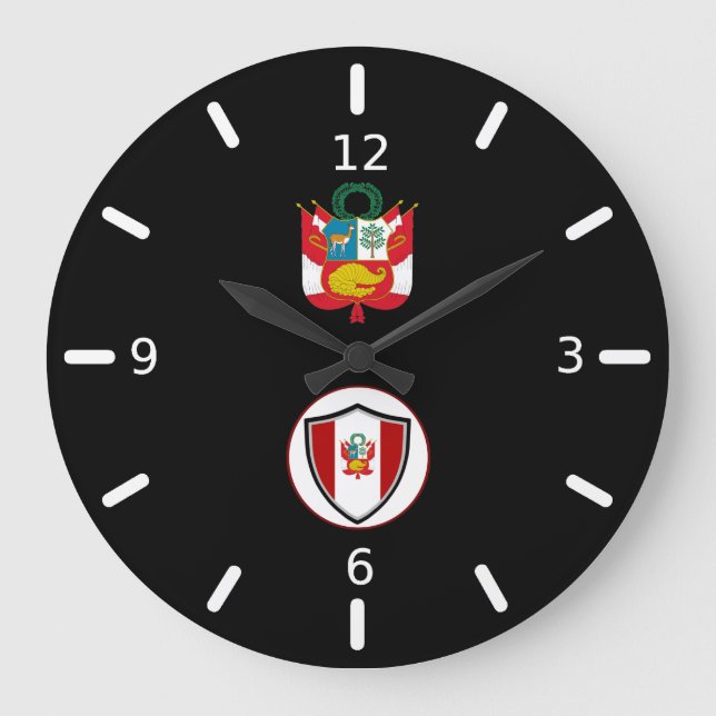 Peruanische Flagge Emblem große Uhr (Vorderseite)