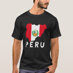 Peruanische Flagge Peru Karte Peruanische Wurzeln  T-Shirt