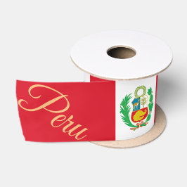Peruanische Flagge & Peru - Reise, Party/Sport  Satinband