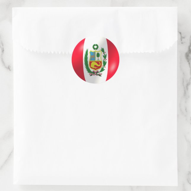 Peruanische Flagge Runder Aufkleber (Tasche)