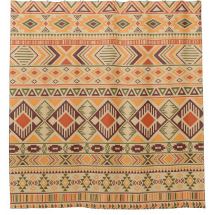 Peruanische Inder: Tribal Geometric Seamless Duschvorhang