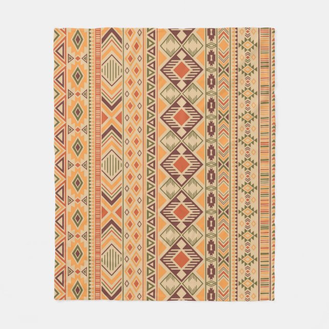 Peruanische Inder: Tribal Geometric Seamless Fleecedecke (Vorderseite)