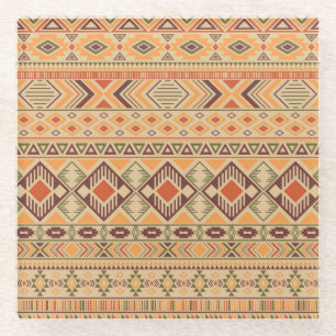 Peruanische Inder: Tribal Geometric Seamless Glasuntersetzer
