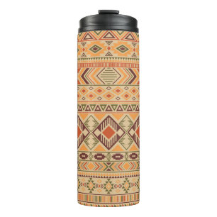 Peruanische Inder: Tribal Geometric Seamless Thermosbecher