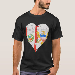 Peruanische Jungfrau Islander Flag Herz T-Shirt