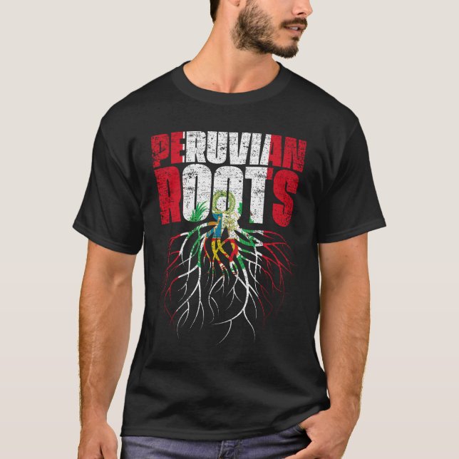 Peruanische Roots Peru Heritage Flag T-Shirt (Vorderseite)