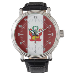 peruanische Wappenflagge Armbanduhr