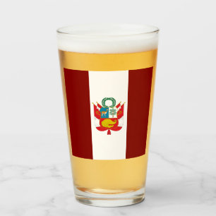 peruanische Wappenflagge Glas